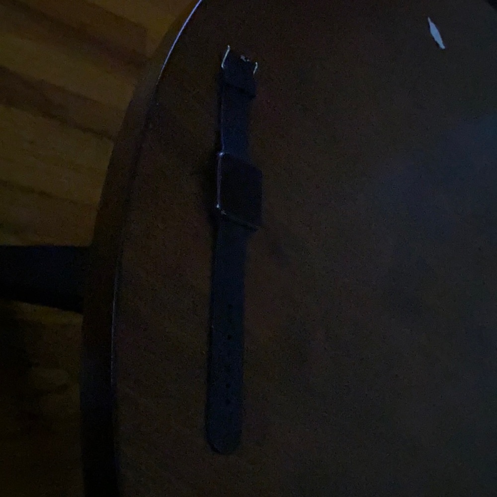 Black Leather Digital Watch